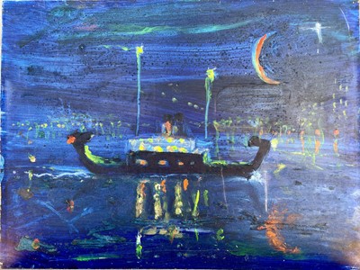 Lot 711 - Sven BERLIN (1911-1999) Venice Oil on board 30....