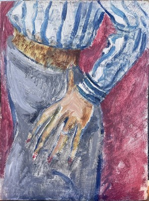 Lot 673 - Sven BERLIN (1911-1999) Hands on Hips Oil on...