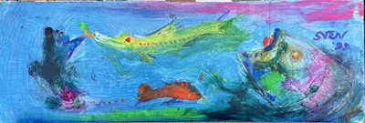 Lot 540 - Sven BERLIN (1911-1999) Fish Hooked   Oil on...