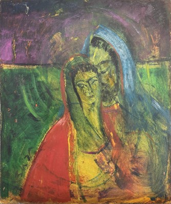 Lot 646 - Sven BERLIN (1911-1999) Two Figures Oil on...