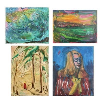 Lot 643 - Sven BERLIN (1911-1999)   Four oils on board...