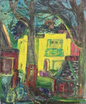 Lot 572 - Sven BERLIN (1911-1999) Yellow House Oil on...