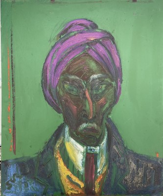 Lot 452 - Sven BERLIN (1911-1999) Purple Turban Oil on...