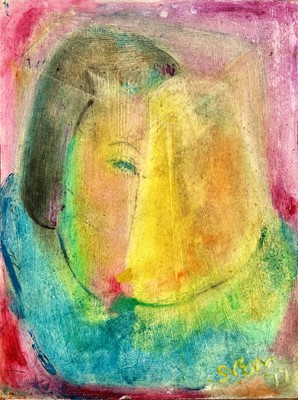 Lot 153 - Sven BERLIN (1911-1999) portrait Oil on board...