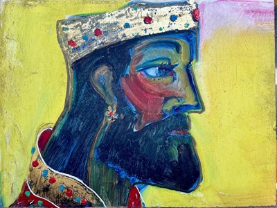 Lot 282 - Sven BERLIN (1911-1999) Portrait of a King Oil...