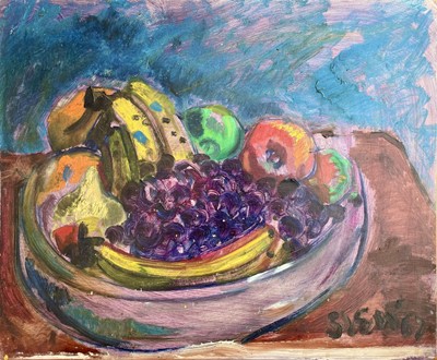 Lot 684 - Sven BERLIN (1911-1999) Bowl of Fruit Oil on...