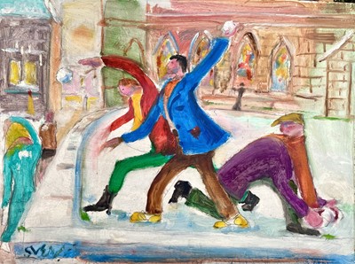 Lot 247 - Sven BERLIN (1911-1999) Throwingt Snowballs...