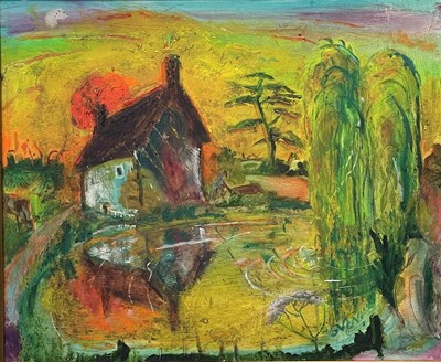 Lot 511 - Sven BERLIN (1911-1999) Willow and Cottage Oil...