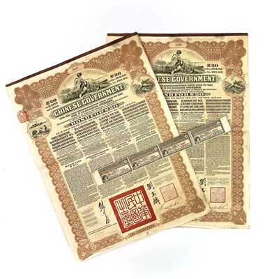 Lot 134 - Chinese Government Bonds. Comprising 2 x 1913...