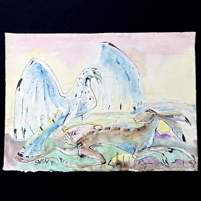 Lot 310 - Sven BERLIN (1911-1999) Eagle and Hare...