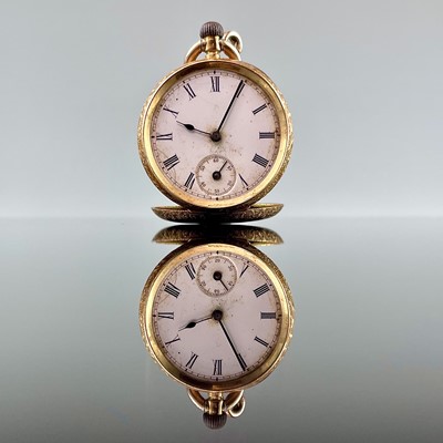 Lot 509 - AMENDMENT A14ct gold cased fob pocket watch,...
