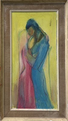 Lot 36 - Sven BERLIN (1911-1999) Lovers Oil on board...