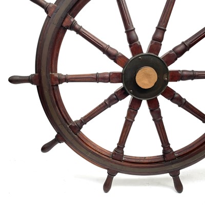 Lot 15 - A large 19th century teak and brass ship's...