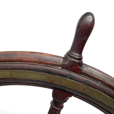 Lot 15 - A large 19th century teak and brass ship's...