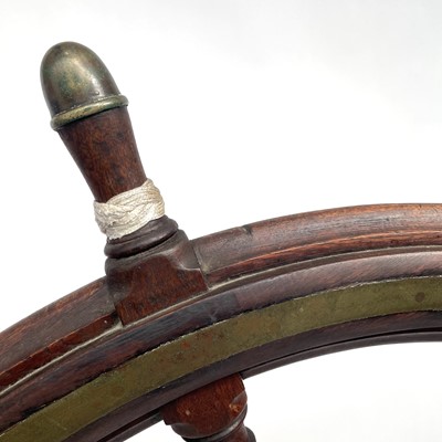 Lot 15 - A large 19th century teak and brass ship's...
