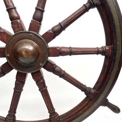 Lot 15 - A large 19th century teak and brass ship's...
