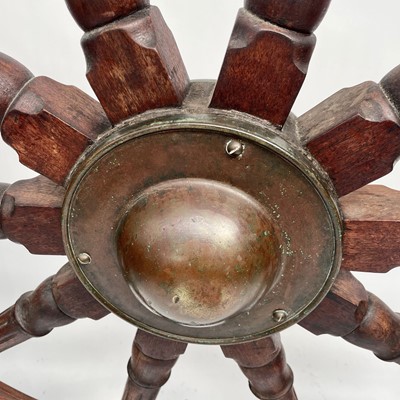 Lot 15 - A large 19th century teak and brass ship's...