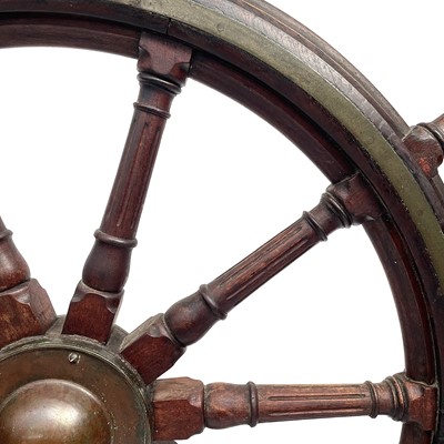 Lot 15 - A large 19th century teak and brass ship's...