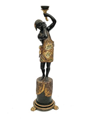 Lot 4 - A Blackamoor figural torchere circa 1900 with...