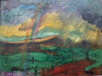 Lot 373 - Sven BERLIN (1911-1999) Rainbow Oil on board...