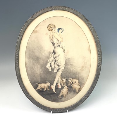 Lot 52 - A Barbola oval wall mirror, with floral...