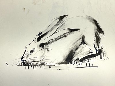 Lot 294 - Sven BERLIN (1911-1999) Hare Ink drawing 31x40cm