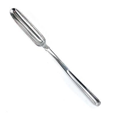 Lot 25 - An early Victorian silver marrow scoop by Mary...