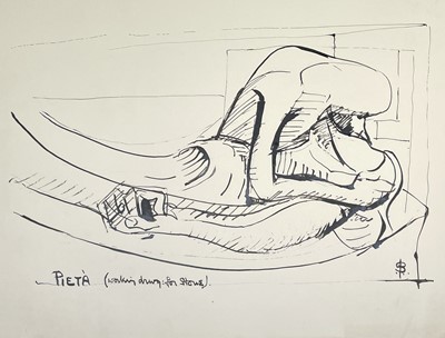 Lot 313 - Sven BERLIN (1911-1999) Pieta Ink drawing for...