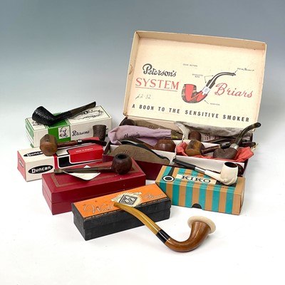 Lot 229 - A collection of various tobacco smoking pipes...
