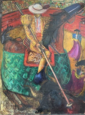 Lot 575 - Sven BERLIN (1911-1999) The Picador Oil on...
