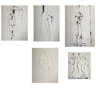 Lot 594 - Sven BERLIN (1911-1999) Five ink figure...