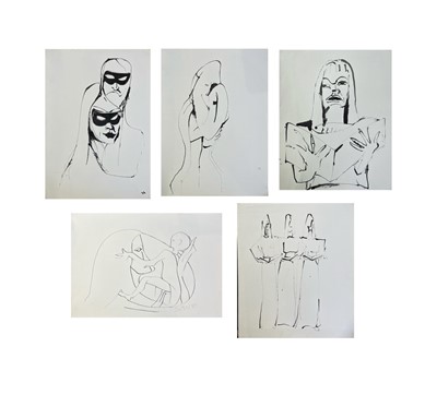 Lot 207 - Sven BERLIN (1911-1999) Five ink figure...