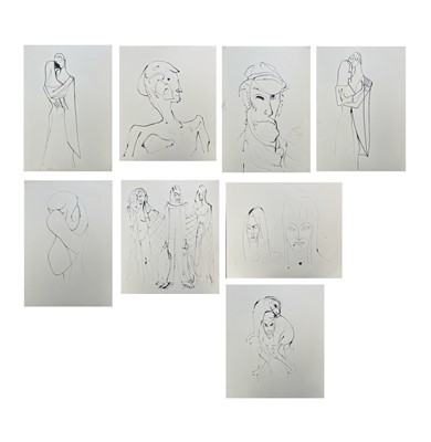 Lot 379 - Sven BERLIN (1911-1999) Eight ink figure...
