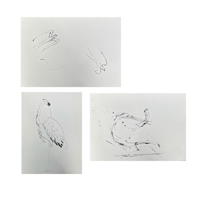 Lot 550 - Sven BERLIN (1911-1999) Birds Three ink...