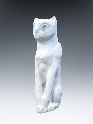 Lot 67 - Sven BERLIN (1911-1999) Big Cat White marble...
