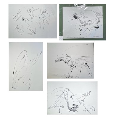 Lot 471 - Sven BERLIN (1911-1999) Birds Five ink...