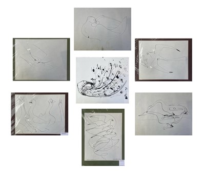 Lot 641 - Sven BERLIN (1911-1999) Birds Seven ink...
