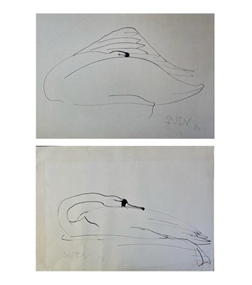 Lot 563 - Sven BERLIN (1911-1999) Swan Two ink drawings...