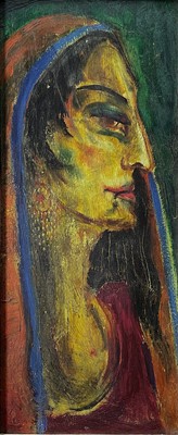 Lot 542 - Sven BERLIN (1911-1999) Gypsy Woman Oil on oak...
