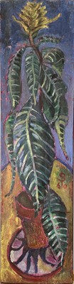 Lot 53 - Sven BERLIN (1911-1999) Plant Oil on oak board...