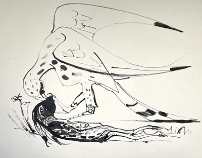 Lot 13 - Sven BERLIN (1911-1999) Falcon and Kill Ink...