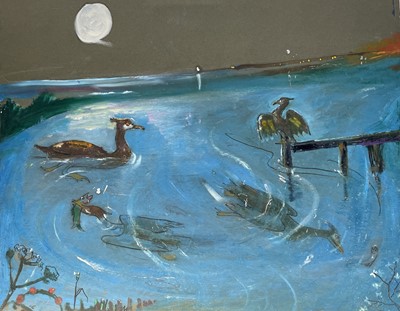 Lot 616 - Sven BERLIN (1911-1999) Cormorants in...