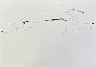 Lot 200 - Sven BERLIN (1911-1999) Gazelle Ink drawing 42x60