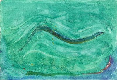 Lot 281 - Sven BERLIN (1911-1999) Eel Watercolour Signed...