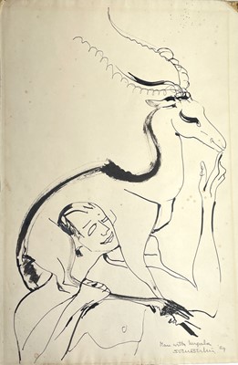 Lot 52 - Sven BERLIN (1911-1999) Man with Impala Ink...