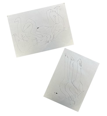 Lot 232 - Sven BERLIN (1911-1999)   Geese Two Ink...