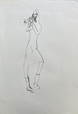 Lot 238 - Sven BERLIN (1911-1999)   Trumpeter Ink...