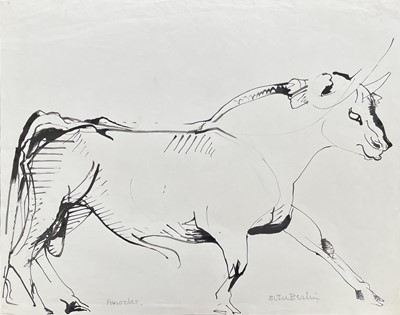 Lot 233 - Sven BERLIN (1911-1999) Bull Ink drawing...