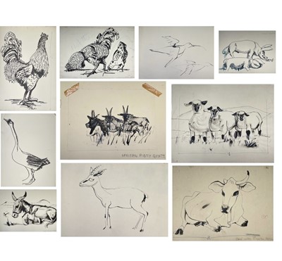 Lot 619 - Sven BERLIN (1911-1999) Ten Animal ink...