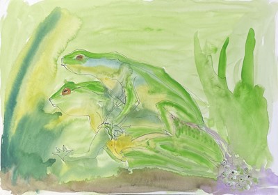 Lot 276 - Sven BERLIN (1911-1999) Frogs Watercolour 40x58cm